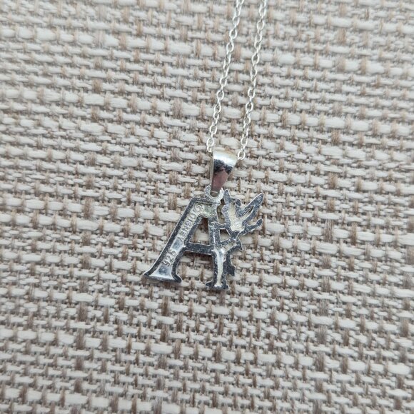 18 Inch Sterling Silver Disney Fairy Letter A Pendant Necklace A3880 - Picture 3 of 6